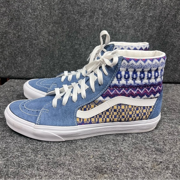 VANS Sk8-Hi Fair Isle Blue/Multicolor Size 9.5 Men’s/ 11 Womens - Picture 3 of 12